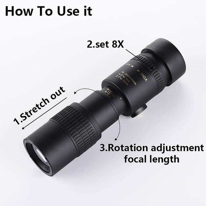 Night Vision 10-300X40 Zoom Monocular TelescopešāØ