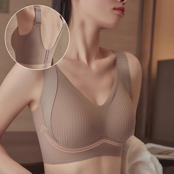 ⏰Women's Ribbed Push Up Adjustable Wireless Bra