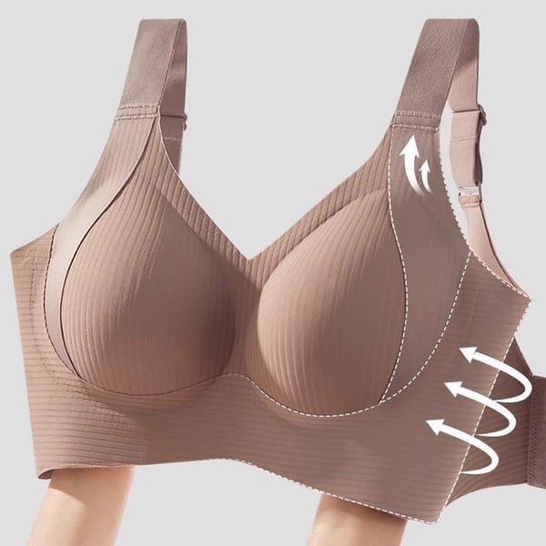 ⏰Women's Ribbed Push Up Adjustable Wireless Bra