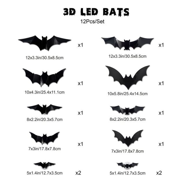 Halloween 3D Lighted Bats🦇💥💥