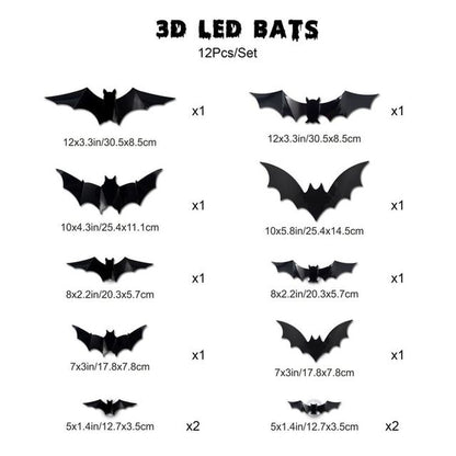 Halloween 3D Lighted Bats🦇💥💥