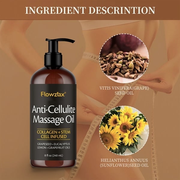 ⏰Anti Cellulite Massage Oil⏰Erase Dimples, Restore Youthful Skin!