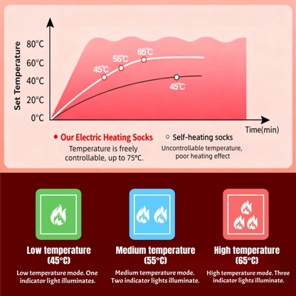 Adjustable Temperature Electric Heating Socks