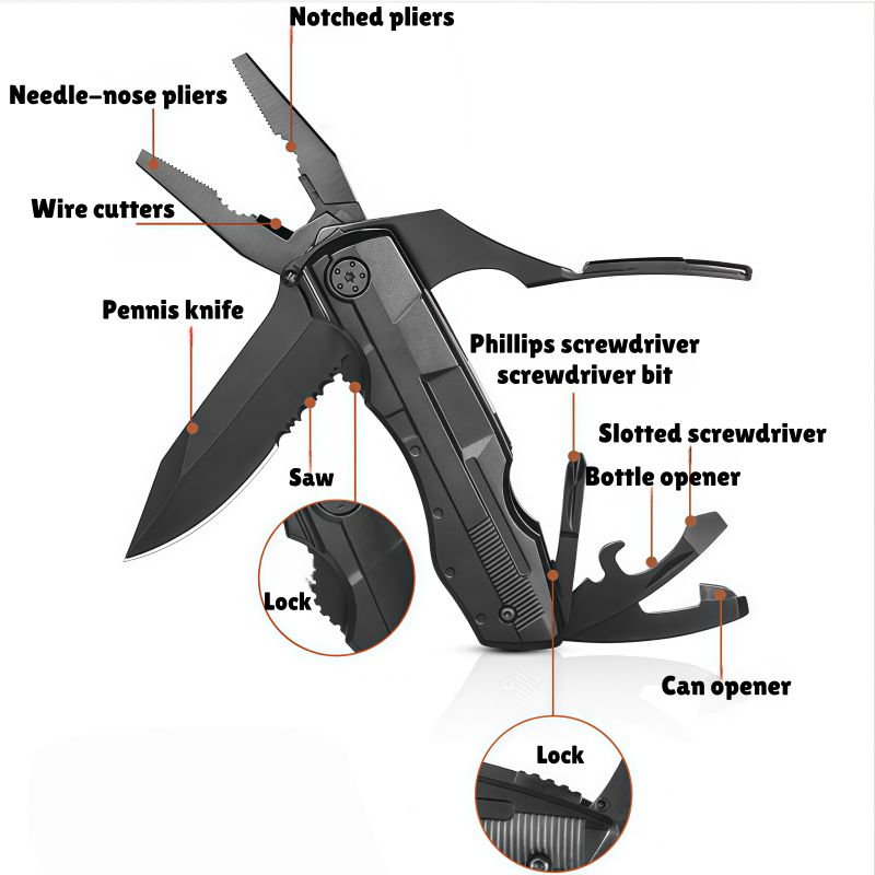 Portable Multi-function Knife and Pliers Set