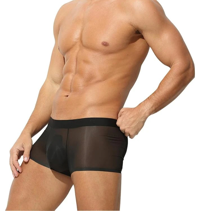 ✨Men's Ultra-Thin Ice Silk Transparent Boxer Briefs