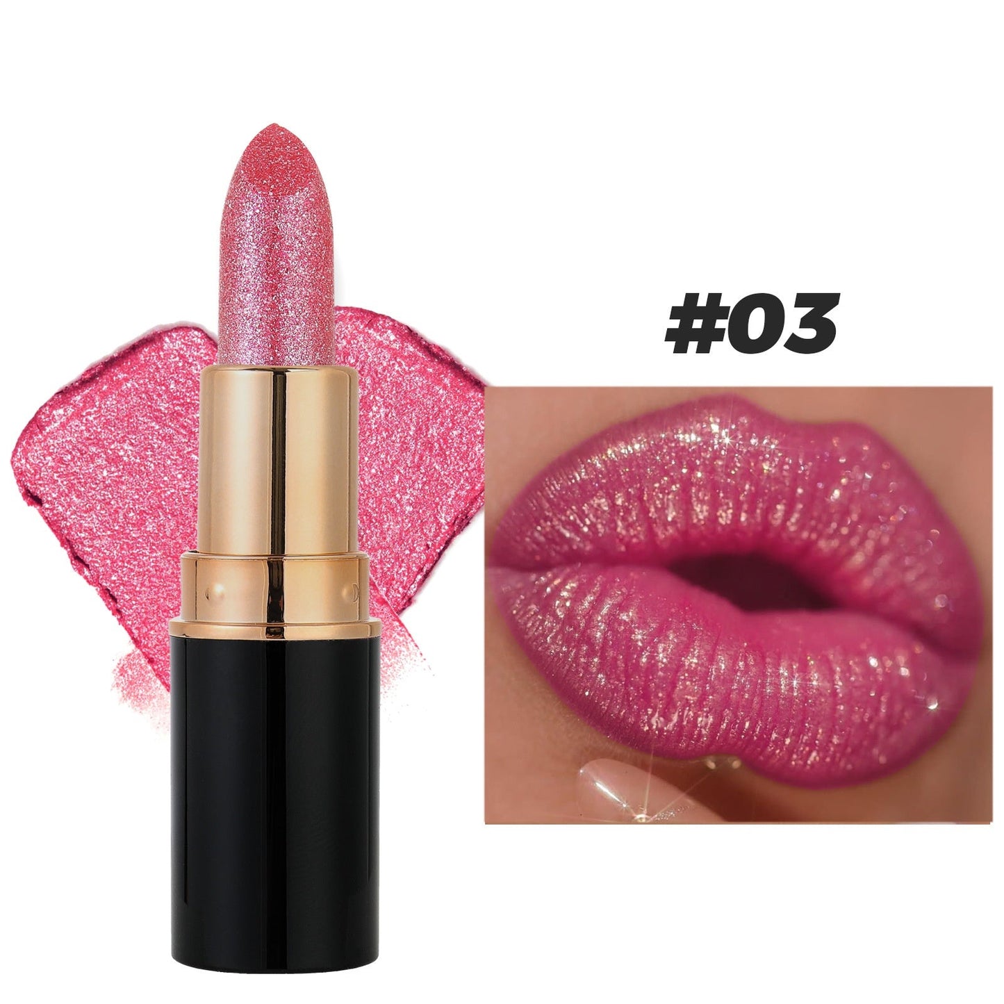 💄Diamond Lip Gloss Glitter Lipstick Waterproof