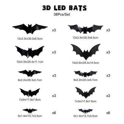 Halloween 3D Lighted Bats🦇💥💥