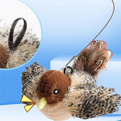 Flying Bird Cat Toy, Simulated Chirping Flapping Bird Cat Toy Wings, Rechargeable Interactive Flappy Bird, Realistic Cat Toys, Bird Catnip Toys for Indoor Cats