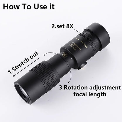 Night Vision Zoom 10-300 Monocular Telescope