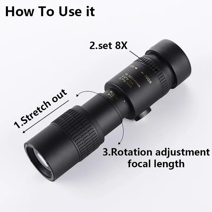 Night Vision 10-300X40 Zoom Monocular Telescope🔭✨