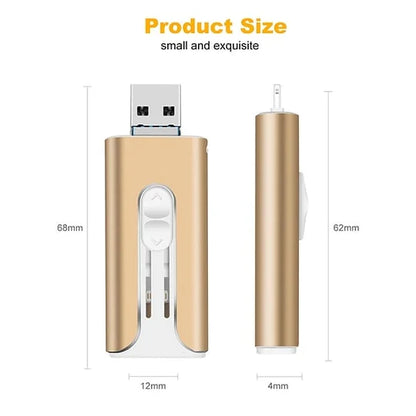 32~256GB Micro USB + 8 Pin + USB 3.0 4 in 1 Mobile Phone Computer U-Disk